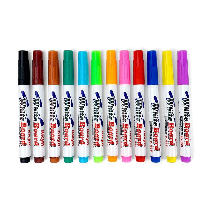 Macvi® Vízbázisú Rajzfilctollak, 12 Szín, Varázslatos Lebegő Toll, Fehér Tábla, Mosható, Oktató, Gyermekeknek, Kreativitás