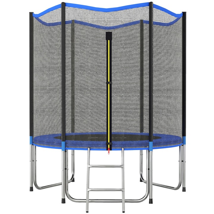 Trambulină de exterior, SPORTNOW, 183x200cm, Albastru, Oțel, PP
