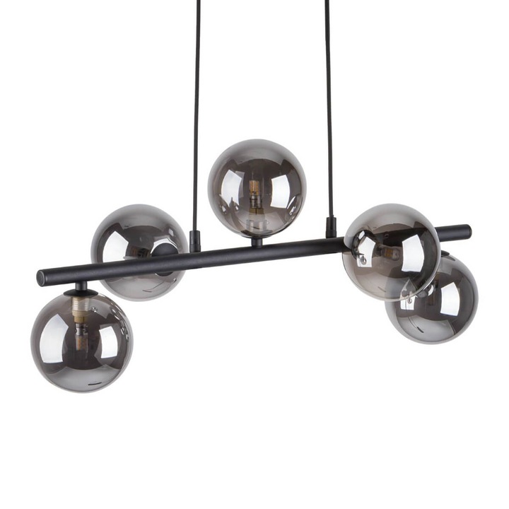 Lustra ESTERA 6707, TK Lighting, 5 surse LED G9, negru, set
