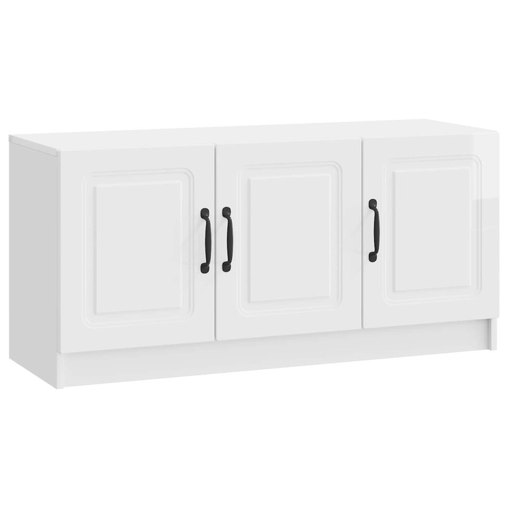 Cabinet TV vidaXL, Alb foarte lucios 99 x 34 vidaXL,5 x 47 cm Lemn prelucrat