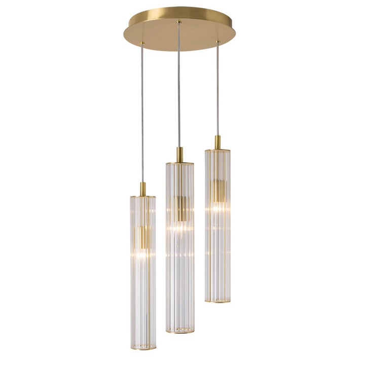 Lustra Zumaline Aria 1221, transparent, 3 surse de iluminat E14, dimensiuni 30x45cm