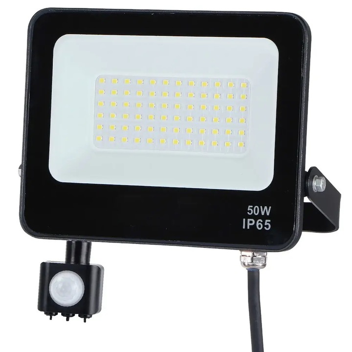 Eko-Light EKN1627 LED 50W 4000K PIR IP65 technikai lámpa, fekete