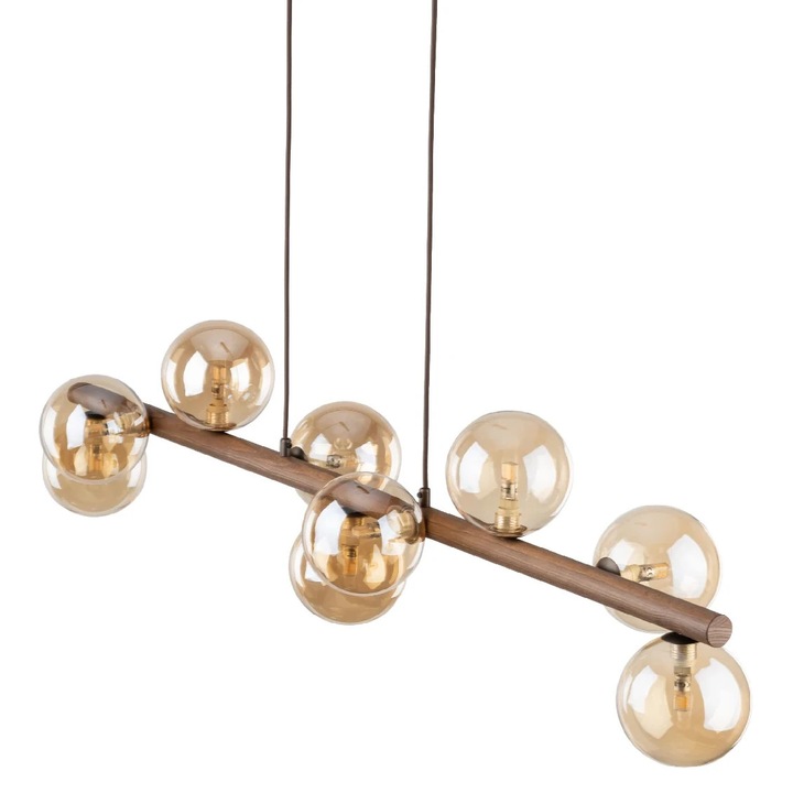 Лампа Estera Wood, TK Lighting, 9 LED G9 източника, кафява, кехлибарена