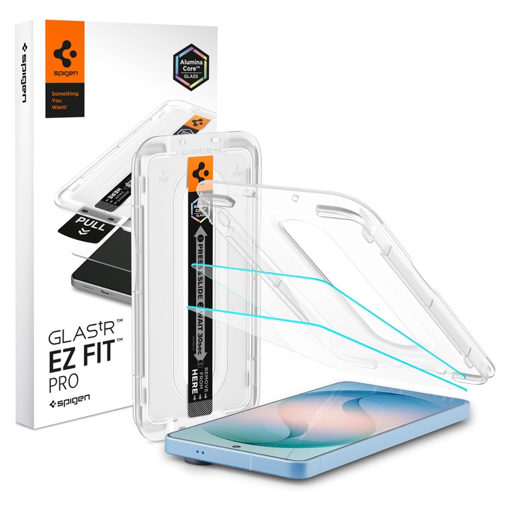 Set 2 folii sticla securizata Spigen Glass tR EZ Fit Pro Anti Reflection compatibile cu Samsung Galaxy S26 Plus, Transparent