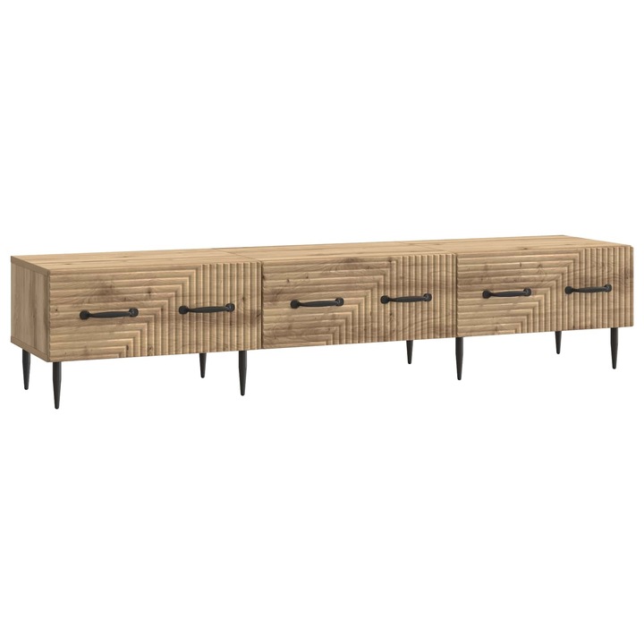 Cabinet TV vidaXL, Stejar Artizanal 147 x 34 vidaXL, 5 x 30 cm Lemn prelucrat