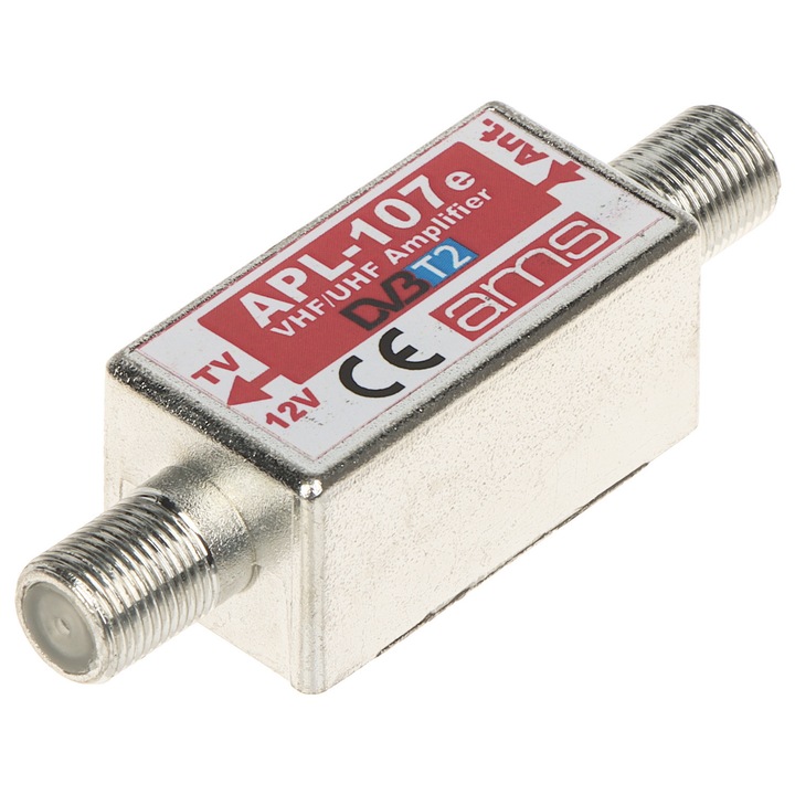 APL-107E antenna erősítő, 20dB, 1 bemenet/1 kimenet, 66x20x18mm, AMS