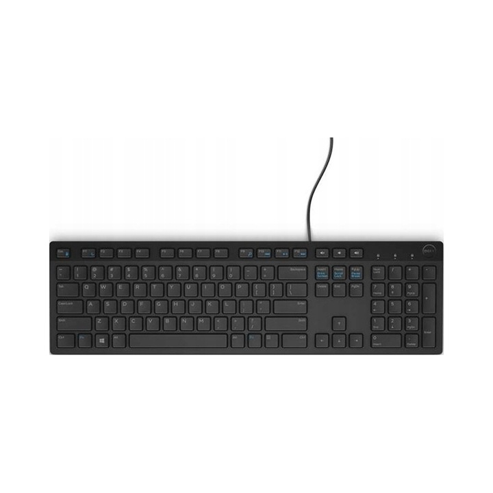Кабелна клавиатура Dell KB216, USB-A, QWERTY, черна