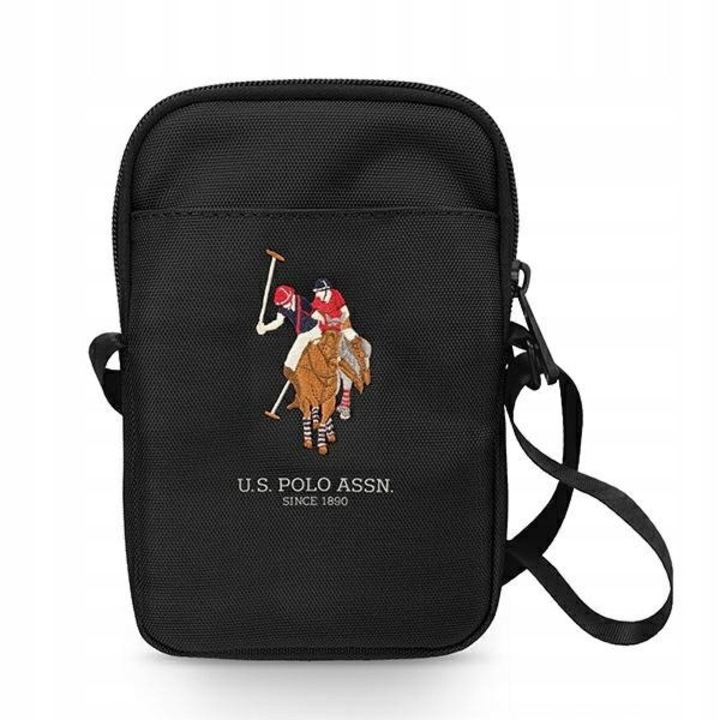Дамска чанта U.S. Polo Assn. Polo Embroidery, 2 отделения, черна, 18x12x2см