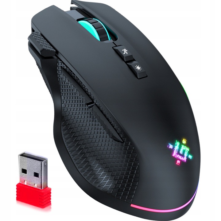 Mouse wireless Defender Thunder GM-213, 1600 DPI, iluminare RGB, neagra