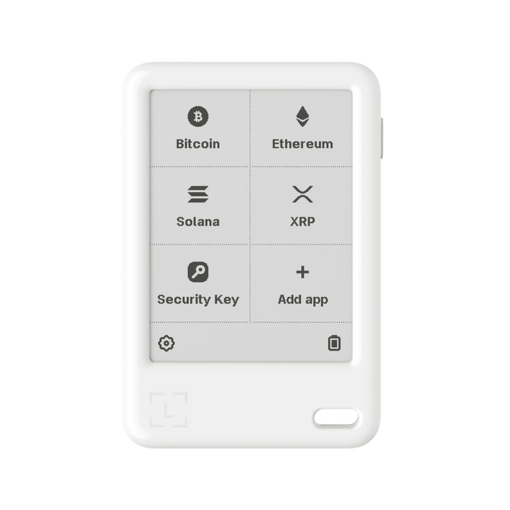 Ledger Nano Gen 5 elektronikus pénztárca, Bitcoin, Ethereum, Solana, Cardano, NFT és egyéb virtuális valutákhoz, Recovery Key, Glacier White