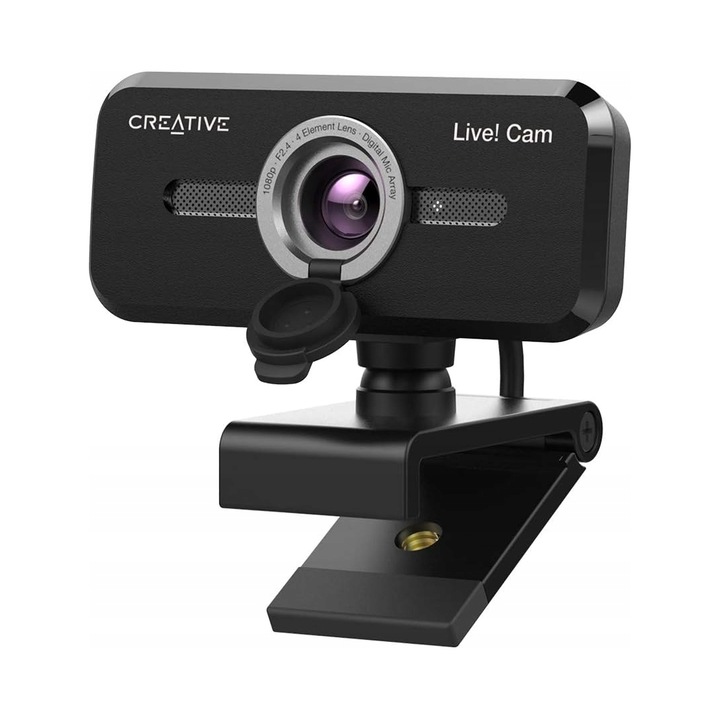 Camera web Creative Live! Cam Sync 1080p V2, Full HD, microfon incorporat, neagra, 83x58x60mm
