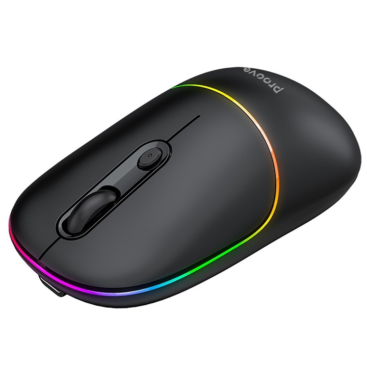 Mouse wireless Proove Blink, Ergonomic, 2.4GHz, BT5.0, 4 Butoane, 800-1600DPI, 650mAh, Negru