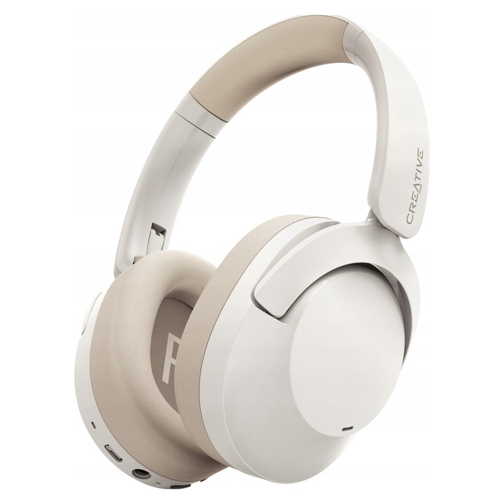Casti wireless Creative Zen Hybrid 2, 5 microfoane, Bluetooth 5.2, alb, 67 ore autonomie