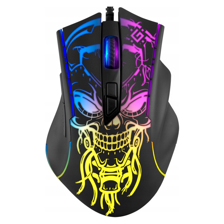Mouse gaming Defender GM-928, 7200dpi, 6 butoane, cablu 1.5m, negru, 8.0x4.0x13.0cm