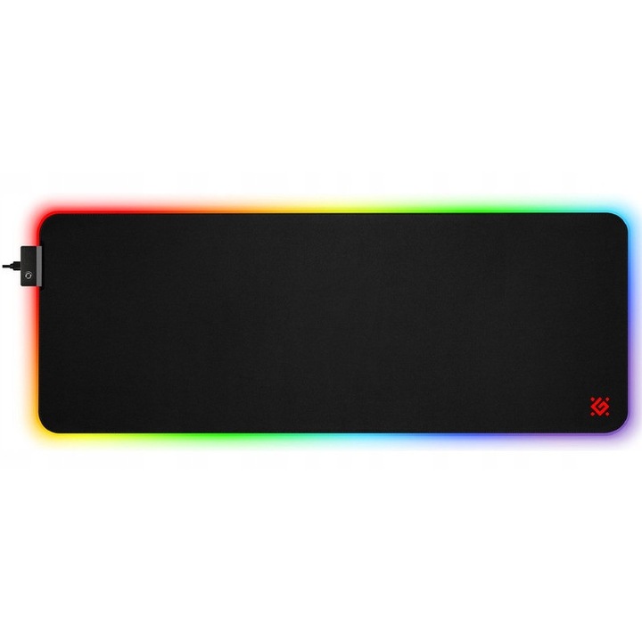 Defender Ultra Light gamer egérpad, 900x350x4mm, RGB LED világítás, csúszásmentes