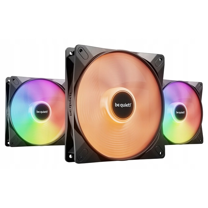 Ventilatoare PC Light Wings LX 140mm PWM, set 3 bucati, ARGB LED, 1200 rpm, 56.0 CFM, negru