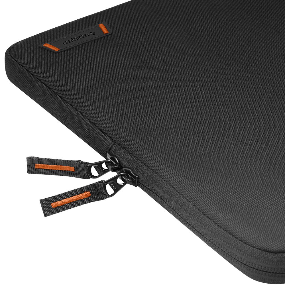 Husa laptop Spigen Basic, negru portocaliu, 38.8x27.6x2.1cm, impermeabila, usoara