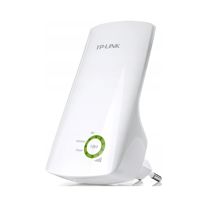 Extender Wi‑Fi / Repetor TP-Link TL-WA854RE, 300 Mbit/s, banda 2,4 GHz, 1 port Ethernet RJ-45, 2 antene interne, WPS, alb, 1 buc