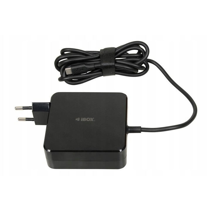 IBox IUZ100TC 100W USB-C Power Delivery laptop töltő, 2m kábel, 80x80x30mm