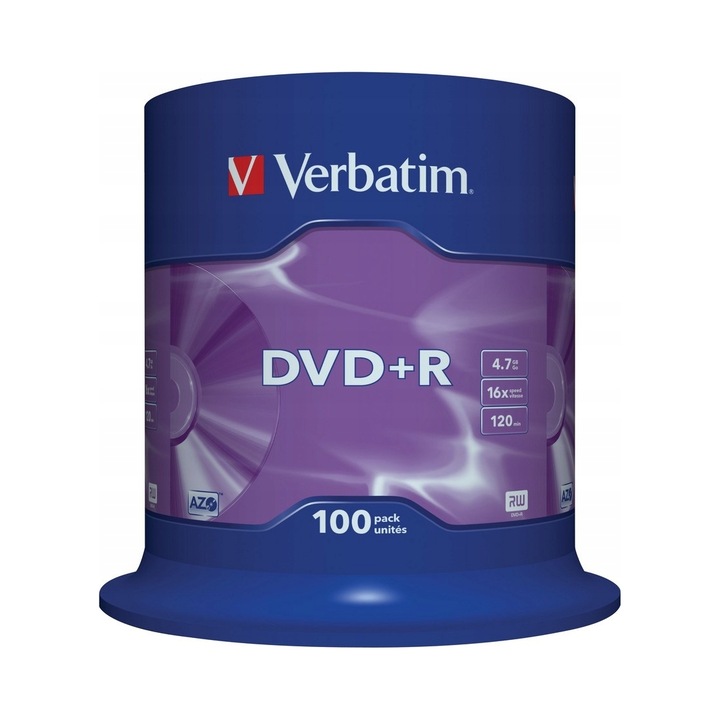 DVD+R Verbatim 16x 4.7GB set 100 bucati