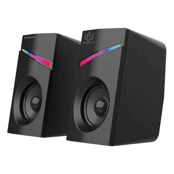 Комплект PC тонколони Rebeltec POP 2.0, 12W, черни, 120x75x75mm