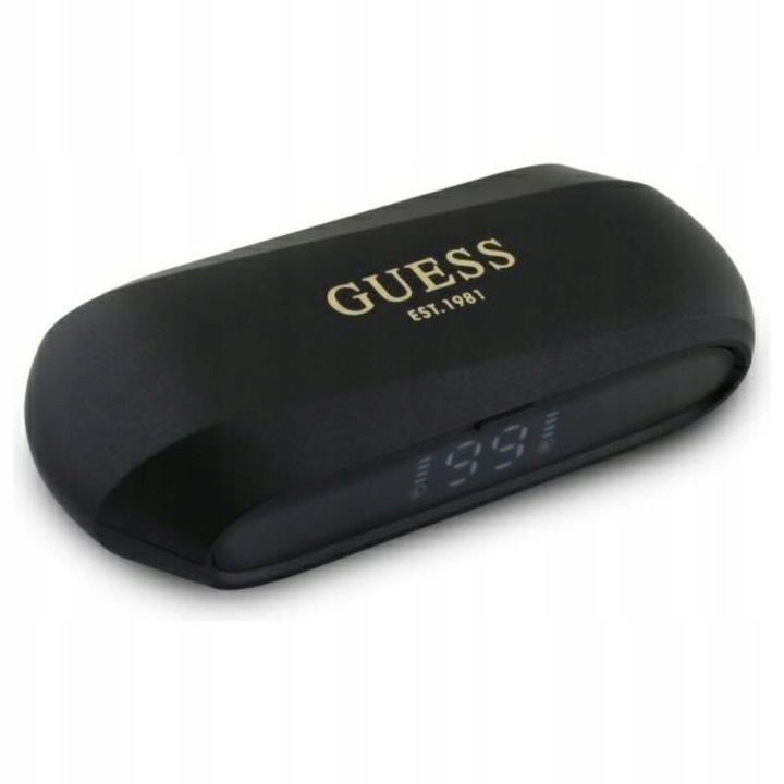 Guess vezeték nélküli fülhallgató töltőállomással, elegáns design, IPX6 vízállóság, Bluetooth 5.3, fekete