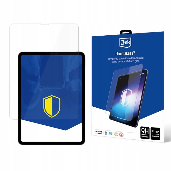 Защитно фолио 3mk HardGlass за iPad Pro 11" (3/4 ген.), 9H, 0,3мм, пълен комплект