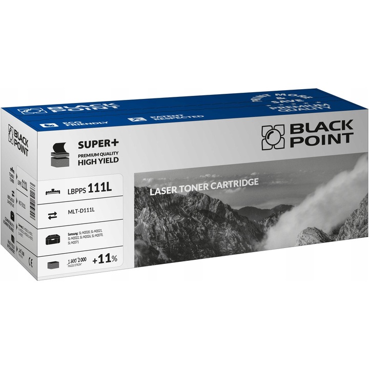 Toner Black Point MLT-D111L kompatibilis Samsunggal, nagy kapacitású patron 2000 oldal, chippel, fekete