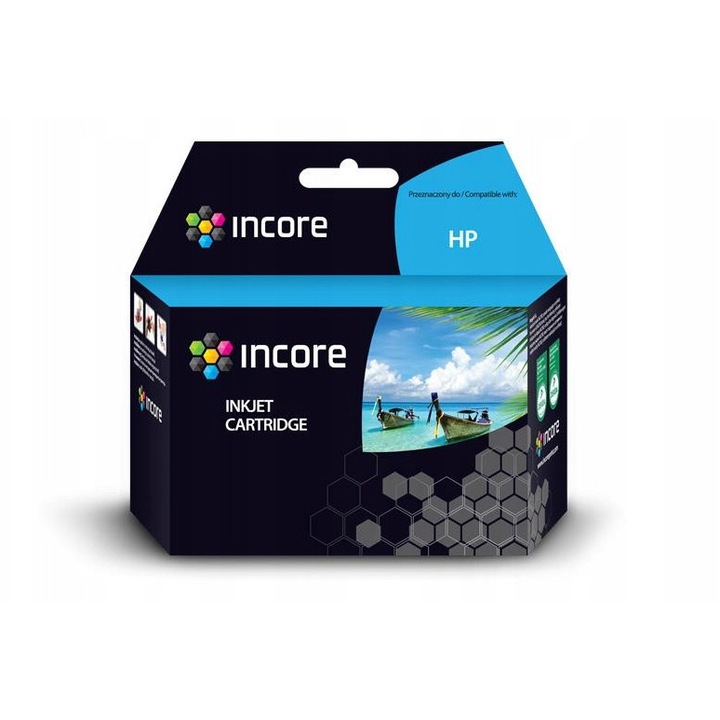 Cartus de cerneala Incore pentru HP 953XL (F6U16AE), regenerat, fara cip, compatibil cu HP OfficeJet Pro, cyan, 28ml