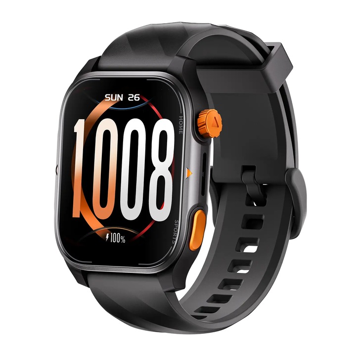 Ceas SmartWatch VALA® GTS11, Display 1.96'', ECG, Apeluri Bluetooth, Notificari Apel, Retele Sociale, Oximetru, Ritm Cardiac, Termometru, Monitorizare somn, Pedometru, Incarcare Wireless Magnetica, Moduri Sport, IP68, Control prin aplicatie, Negru