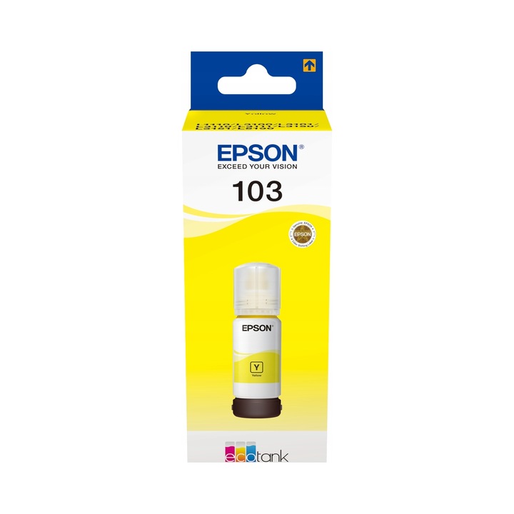 Касета за принтер Epson 103, жълт, 65мл, 7500 страници A4
