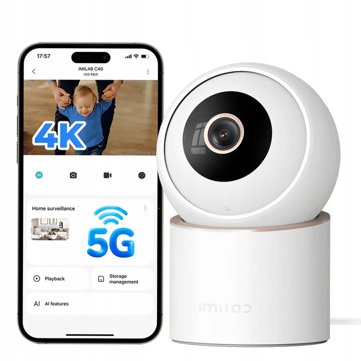Камера за бебета IMILAB C40 4K въртяща се WiFi 360°
