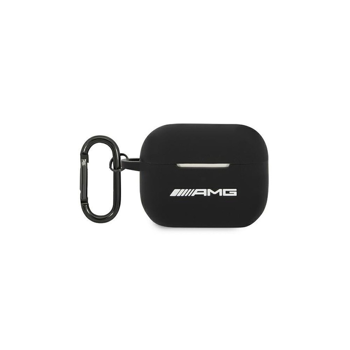 Калъф за AirPods Pro, AMG, Силиконово голямо лого, черен