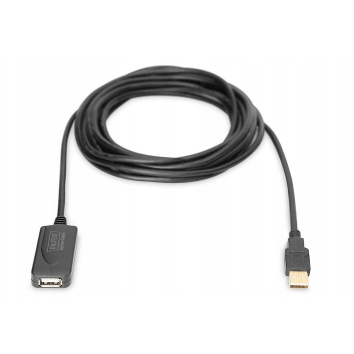 USB 2.0 hosszabbító kábel Digitus 5m fekete
