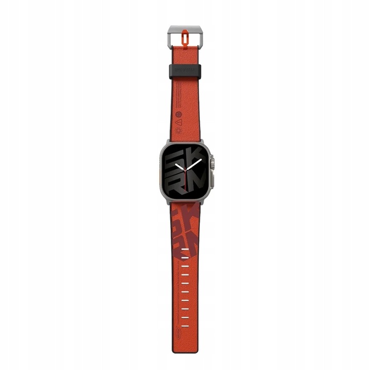 Curea pentru Apple Watch Ultra 49mm, Skinarma Spunk, portocalie, silicon, set