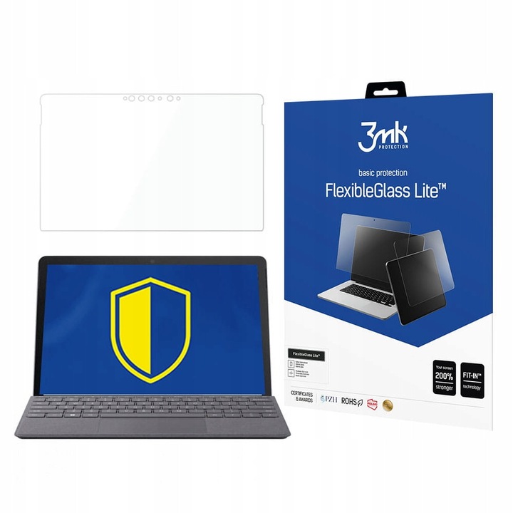 Хибридно защитно фолио 3mk FlexibleGlass Lite за Microsoft Surface Go 3/4, 0,16 мм, устойчиво на надраскване, пълен комплект