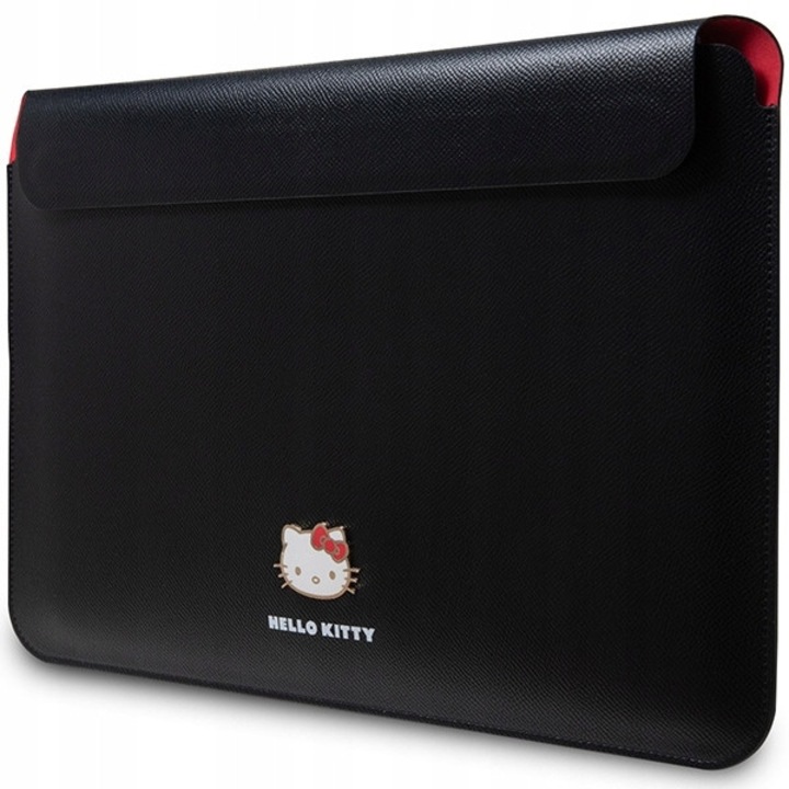 Etui laptop Hello Kitty, 14", negru, ecologic, 35,5x24,5x2,5cm