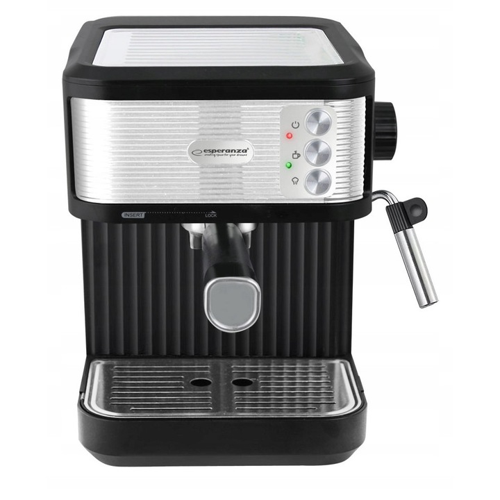 Espressor Esperanza Caturra 1.8L, 850W, 20 bar, cu spumier pentru lapte, design modern