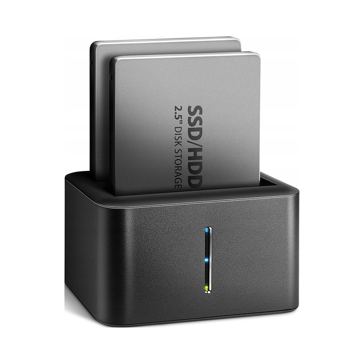 Axagon ADSA-D25 dokkolóállomás 2x 2.5" HDD/SSD SATA III-hoz, USB 3.2 Gen 1, 5 Gbps, 89x58x59mm
