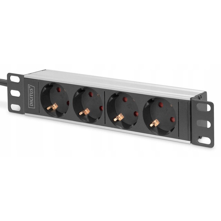DIGITUS 10" RACK elosztó, 4xSchuko, 2m, 16A