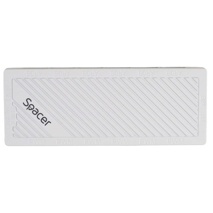 FAN HUB SPACER pentru maxim 6 ventilatoare ARGB, telecomanda pentru setat iluminarea RGB, alimentare 4-pin/ culori 3-pin, magnetic, alb