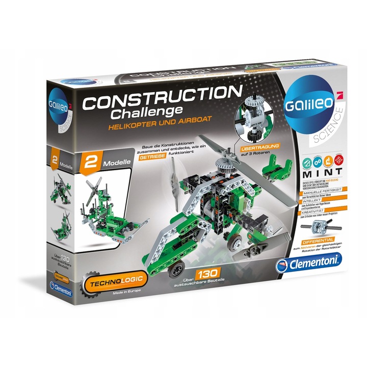 Конструктор Clementoni Galileo Construction, хеликоптер, 8+ години