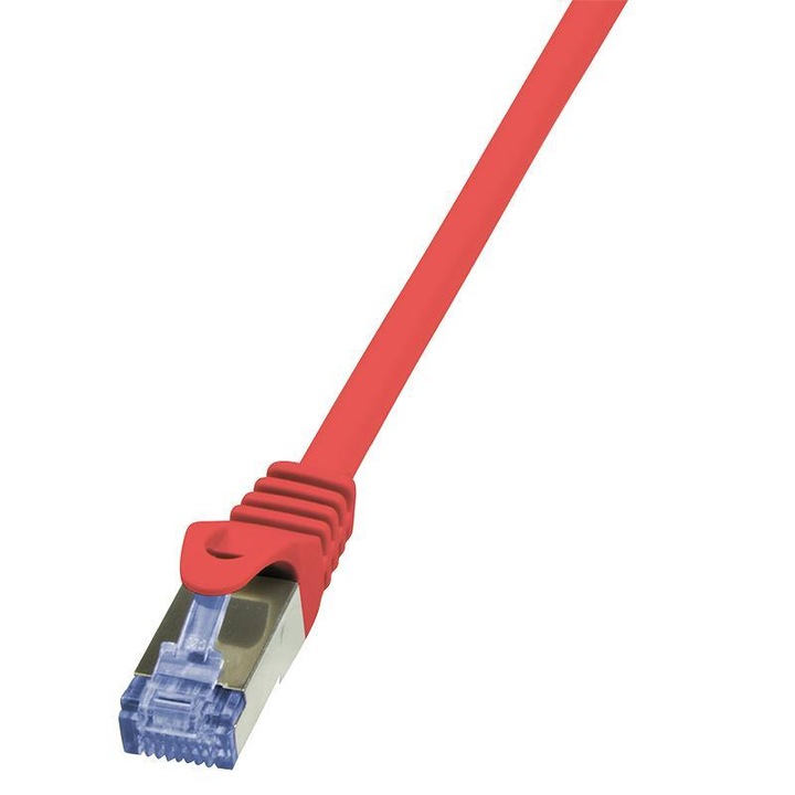 LogiLink Cat.6A S/FTP patchkábel, 10m, 1xRJ45, 1xRJ45, piros