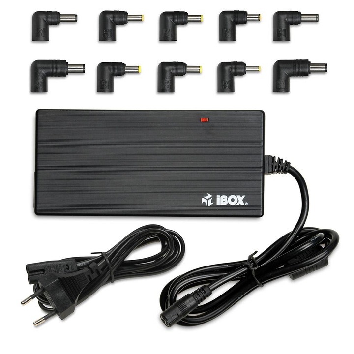 Зарядно за лаптоп iBOX IUZ90WA 90W, автоматично, 10 конектора, преносимо