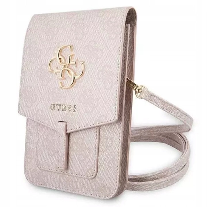 Чанта Guess 4G, розова, 17,5x11,5см, с 2 отделения, от екологична кожа