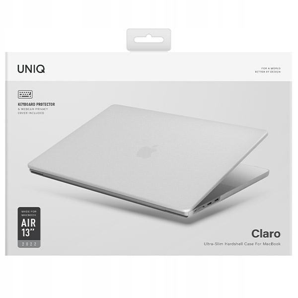 Etui laptop UNIQ Claro pentru MacBook Air 13 (2022), transparent, ultra subtire, 2 piese