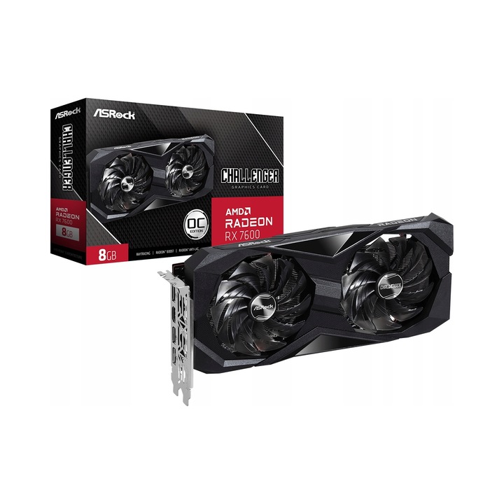 Видеокарта ASRock Radeon RX 7600, 8GB, 128-bit, 40,3x131,8x269,2mm