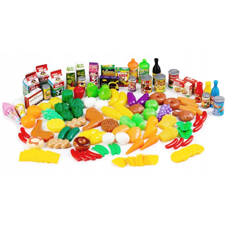 Комплект хранителни продукти Ecotoys, 120 части, многоцветен, за деца над 3 години