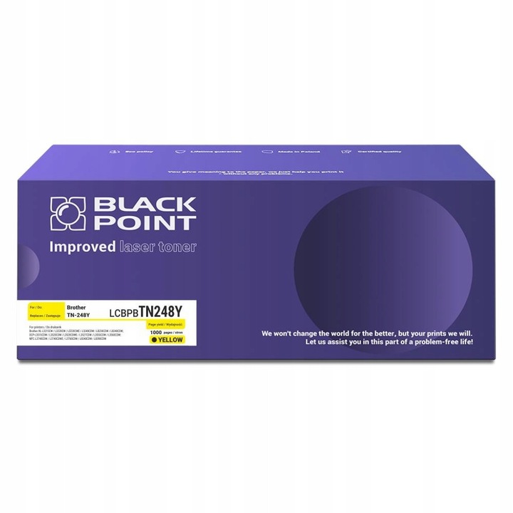 Toner Black Point Brother TN-248Y-hez, sárga, 1000 oldal