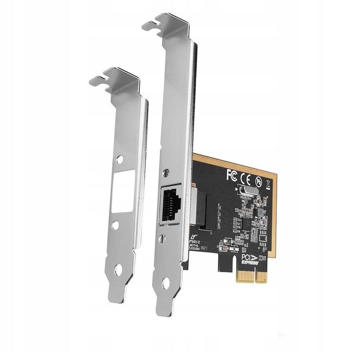 Мрежова карта PCI-Express Axagon Gigabit Ethernet 1000 Mbps RJ-45, включва стандартна и нископрофилна планка